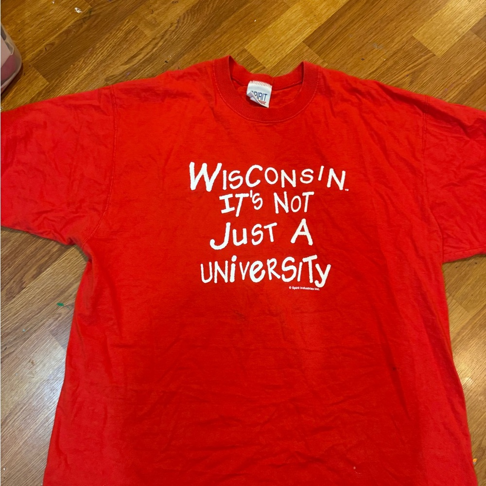 Red Wisconsin Vintage Game Day T-shirt